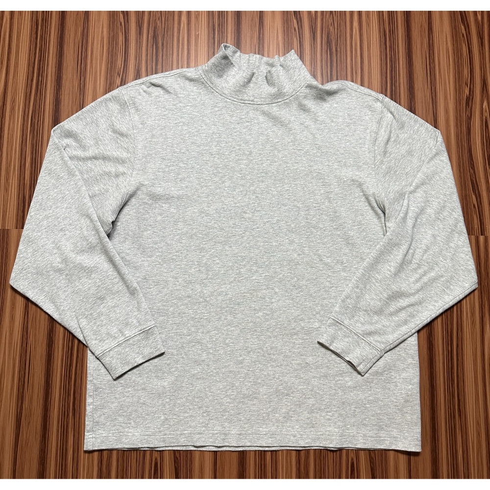 LL Bean Men's‎ Sweater Size L Reg Gray Pullover Outdoors High Neck Long Sleeve